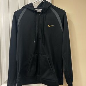 Nike Black Quarter Zip Hoodie with Gold Logo